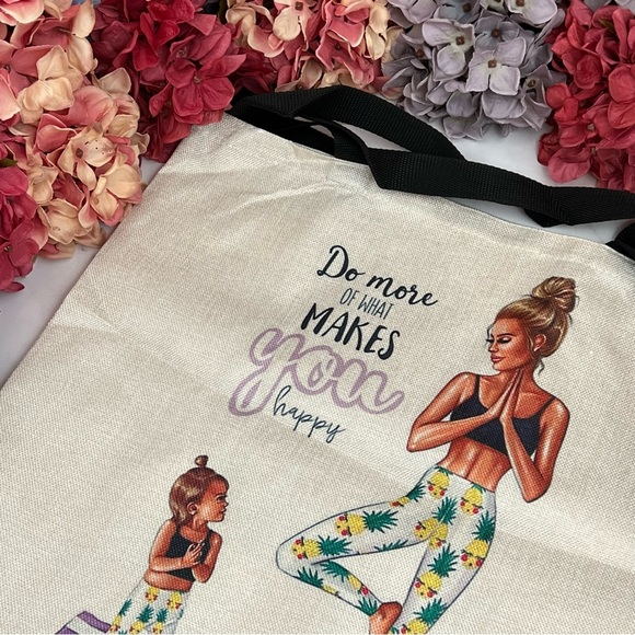 Eco-Friendly Yoga Mama with Little One Folding Tote Bag - Picture 10 of 14